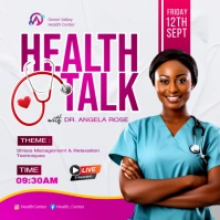 Health talk online conference seminar facebook youtube live stream event invitation flyer template Pos Instagram