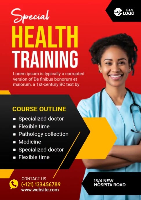 Health training ad A5 template