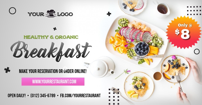 Healthy & Organic Breakfast Social Media Ad T template