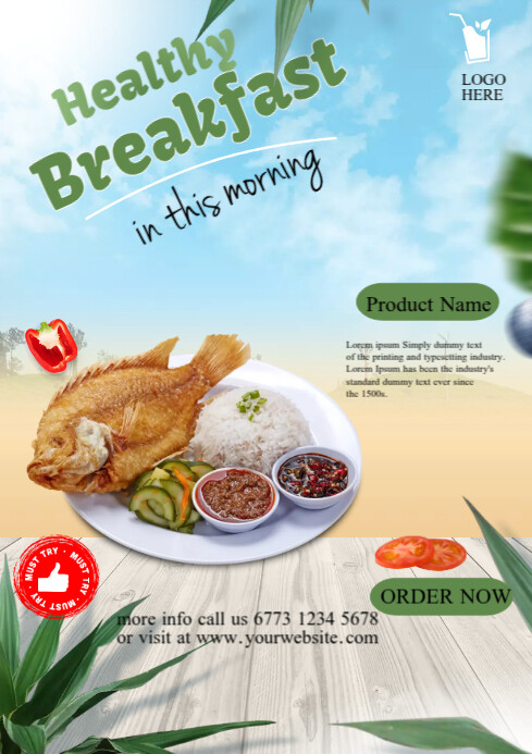 Healthy Breakfast Ads Template | PosterMyWall