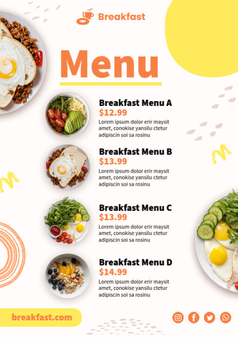Healthy Breakfast Menu Template | PosterMyWall