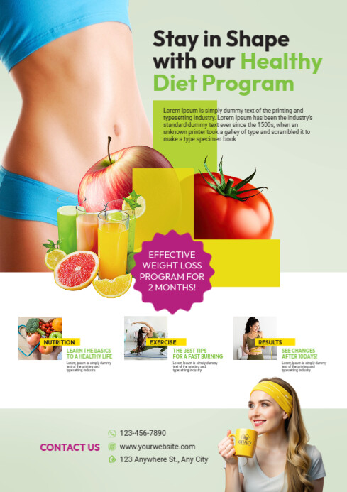 Healthy Diet Program Flyer Template A4