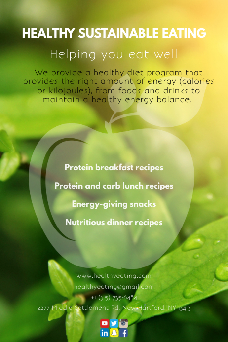Eating Clean Poster Healthy Eating Template | PosterMyWall