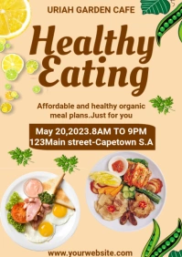 healthy eating flyer template A3