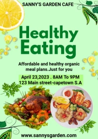 healthy eating flyer template A3