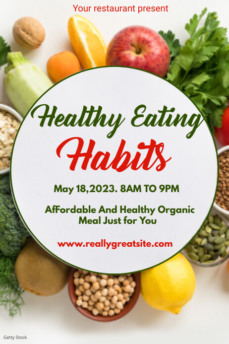 Healthy Eating Habits Poster Template | PosterMyWall