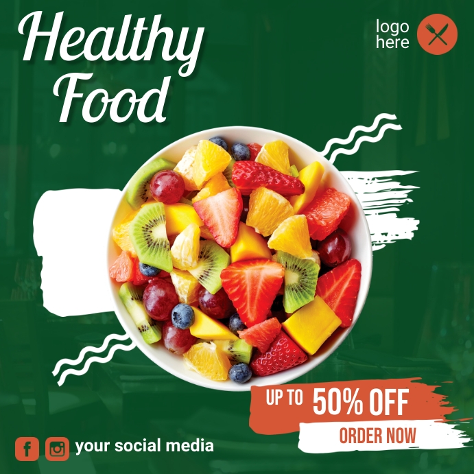 Plantilla de Publicitario de Alimentos Saludables PosterMyWall