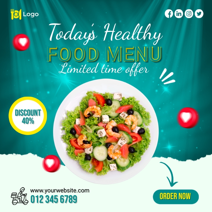 Healthy Food Menu Template | PosterMyWall
