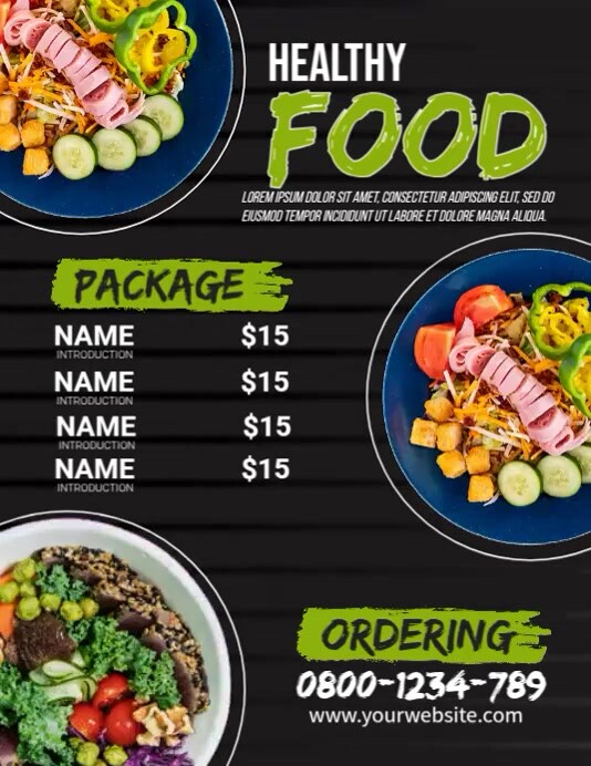 Healthy Food Menu Template | PosterMyWall