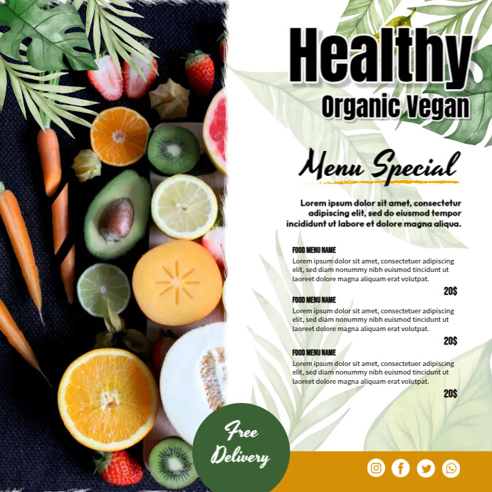 Healthy Food Menu Template | PosterMyWall