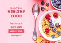 Healthy Food Menu A6 template