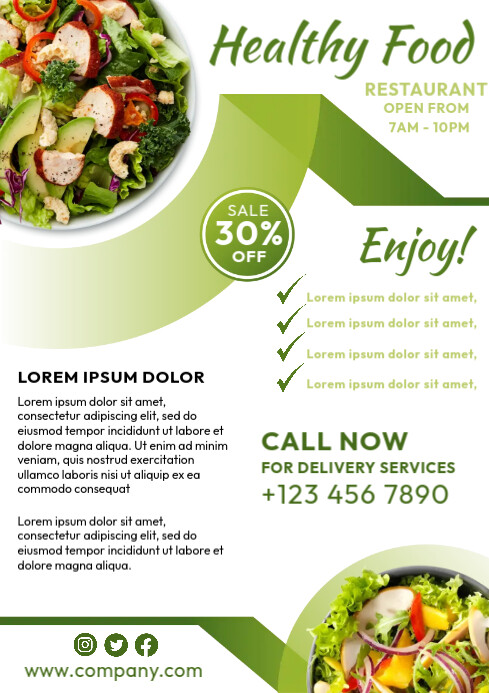 Healthy Food Menu Template | PosterMyWall