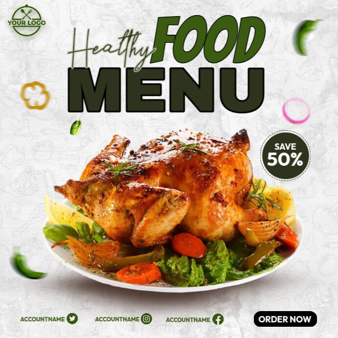 Healthy Food Menu Template | PosterMyWall