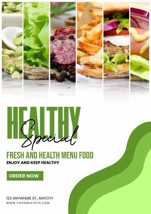 Healthy Food menu Template | PosterMyWall