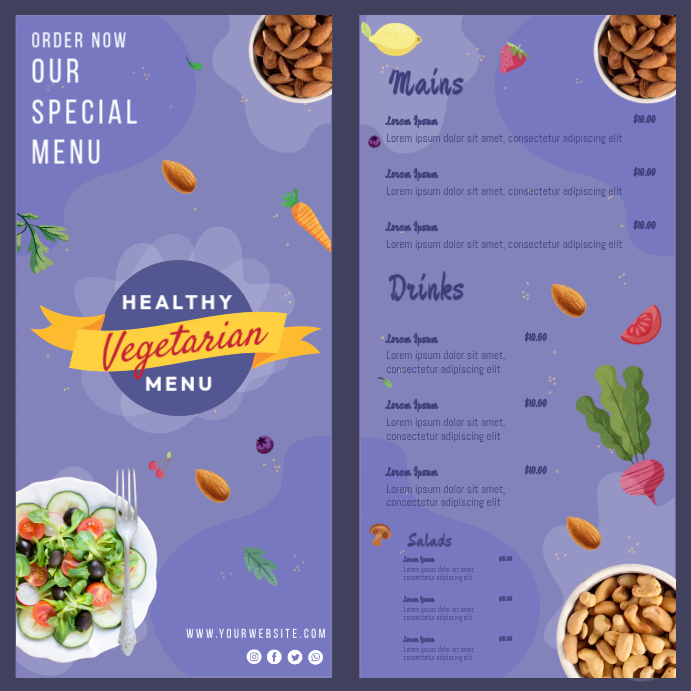 Healthy Food Menu Template | PosterMyWall