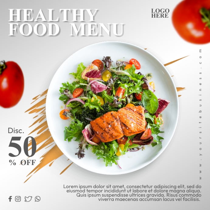Healthy Food Menu Template | PosterMyWall
