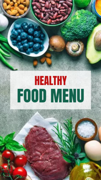Copy of healthy food menu template | PosterMyWall