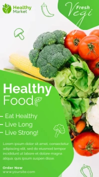 Healthy Food Poster Historia de Instagram template
