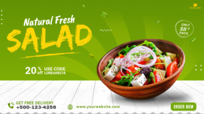 Healthy food restaurant banner Twitter-opslag template