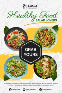 Healthy food Salad menu template Poster