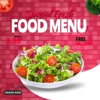 Healthy Food Video Ads Square (1:1) template