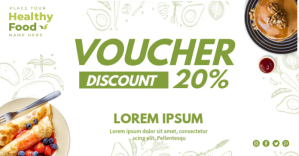 White Discount Voucher Facebook Shared Image Template