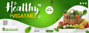 Healthy Fresh Food Menu Copertina Facebook template