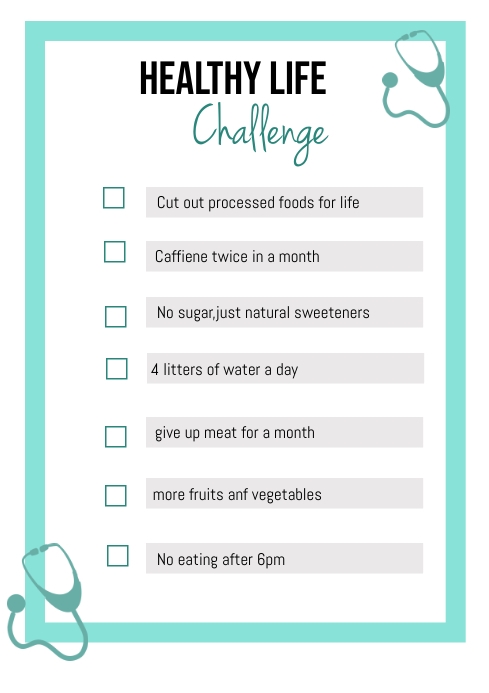 HEALTHY LIFE CHALLENGE Template | PosterMyWall