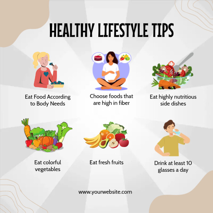 healthy lifestyle tips template | PosterMyWall