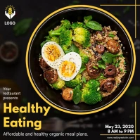 Healthy Organic Meals Restaurant Instagram Po template