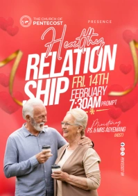 Healthy Relationship Church Poster Design A4 template