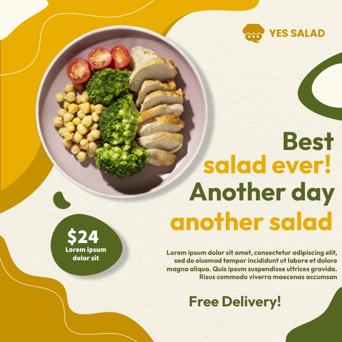Healthy Salad Ads Pos Instagram template