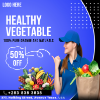 Healthy vegetable delivery services Instagram design template