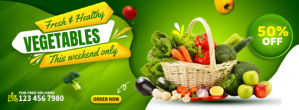 Yellow Vegetable Sale Facebook Cover Photo Template