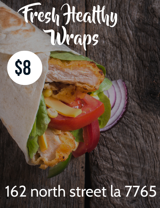 Healthy Wrap Pamflet (Letter AS) template