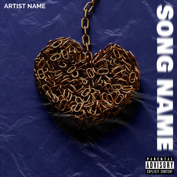 Heart album cover template