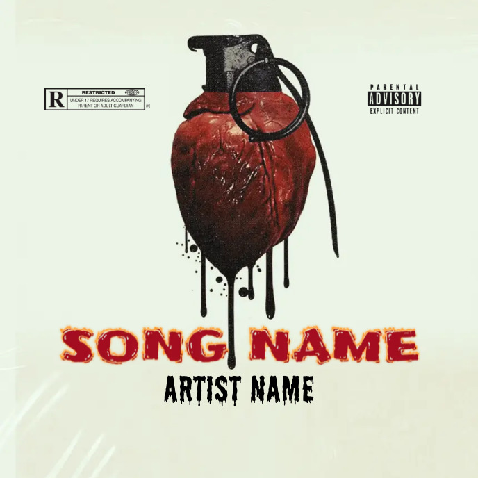 heart Album Cover music art trap mixtape rap Okładka albumu template