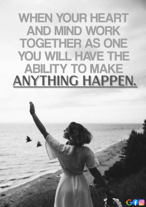 HEART AND MIND QUOTE TEMPLATE A4