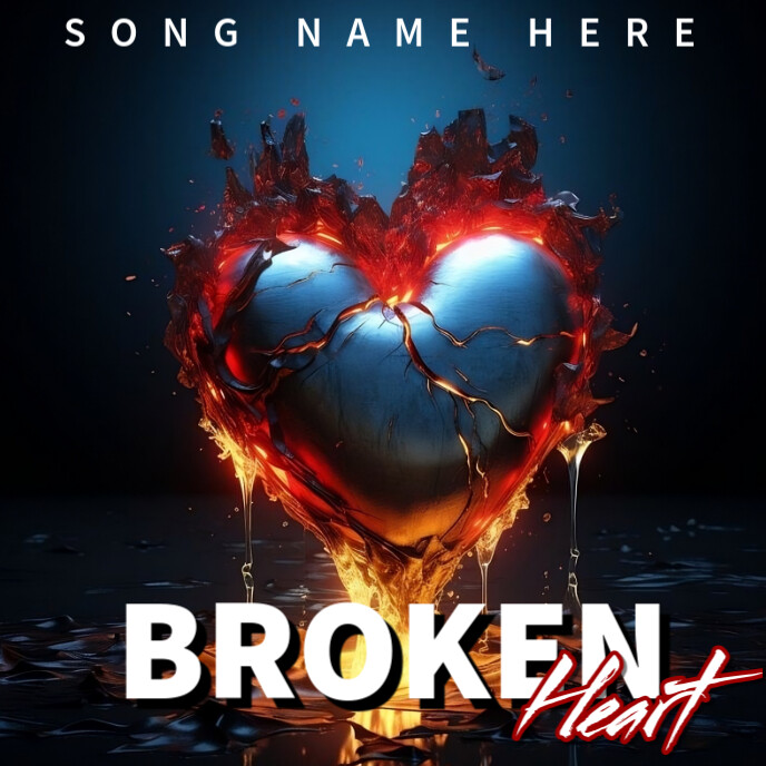 Heart Broken Album Cover template