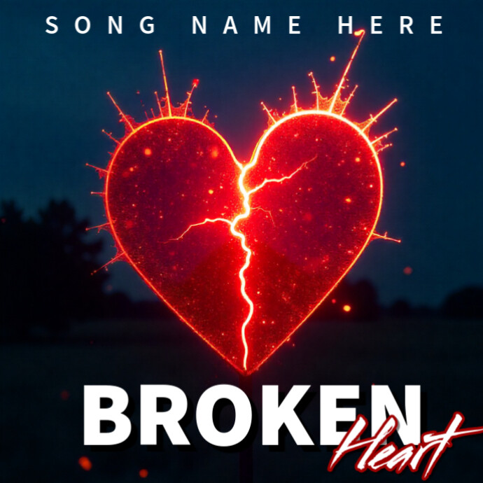 Heart Broken Album Cover template