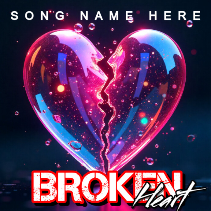heart broken Album Cover template