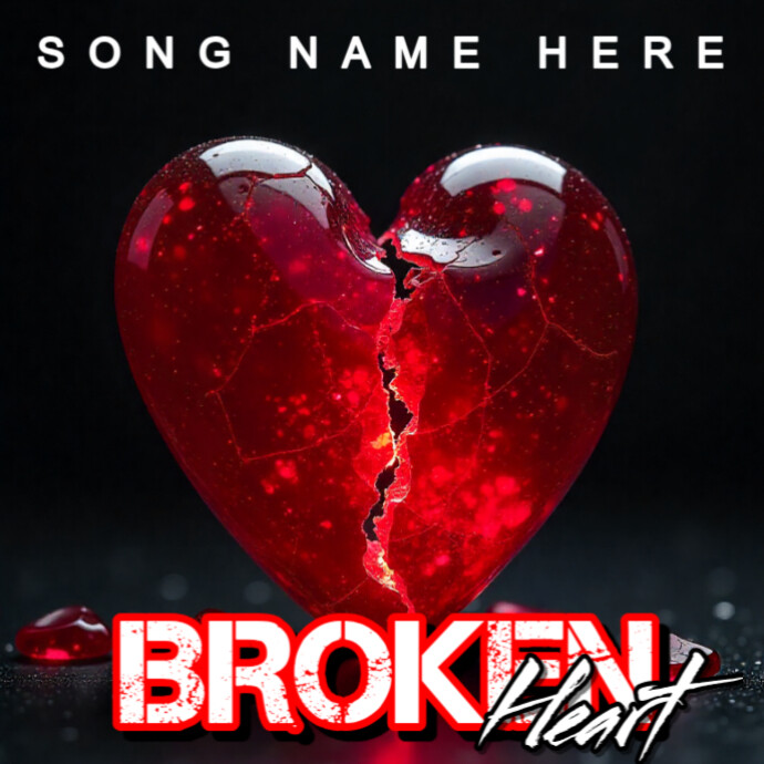 heart broken Album Cover template