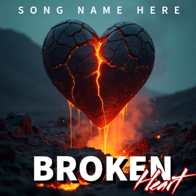 Heart Broken Album Cover template