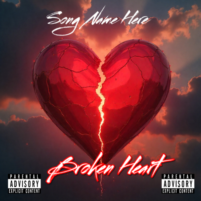Heart Broken Album Cover template