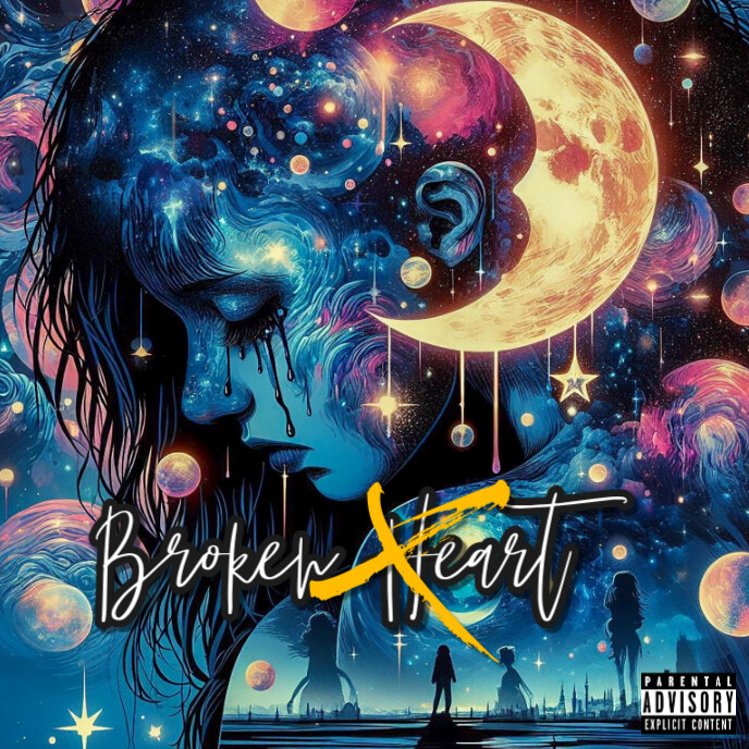 Heart Broken Album Cover template