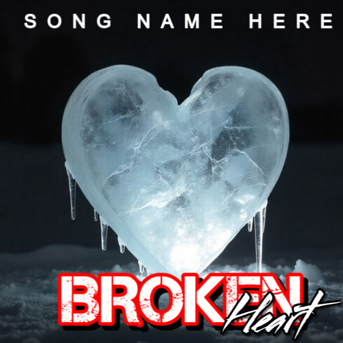 heart broken Album Cover template