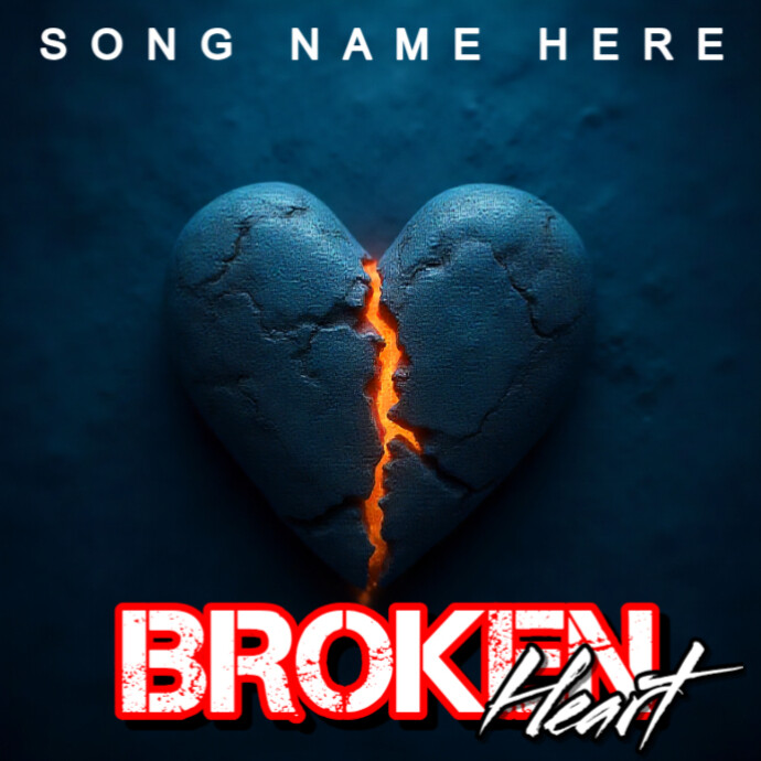 heart broken Album Cover template