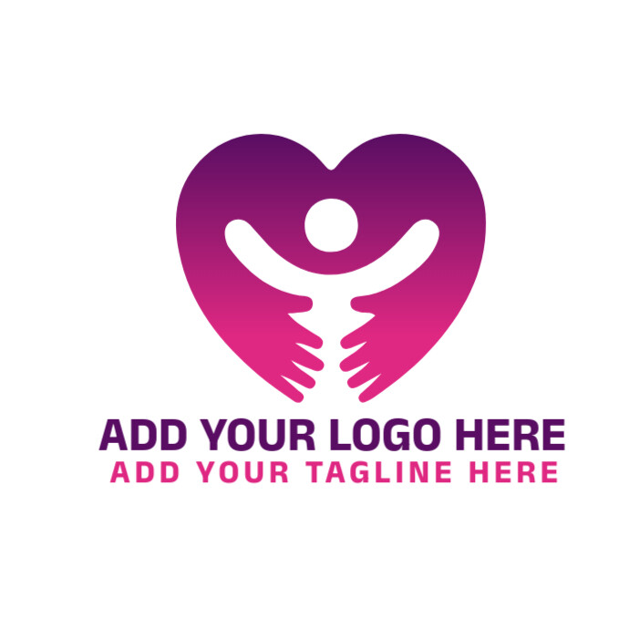 Heart-child-care-love-hand-company-vector-icon- Logo Logótipo template