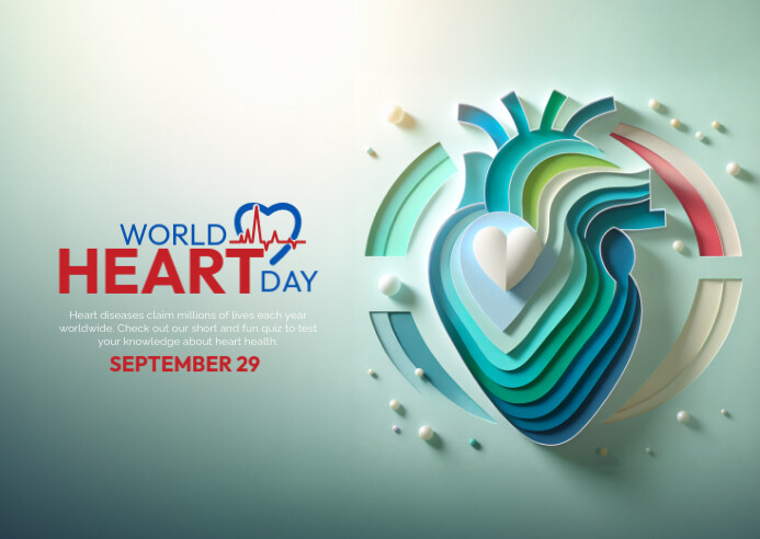 Heart Day Postcard template