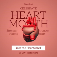 Heart Health Month Minimal Square Post template